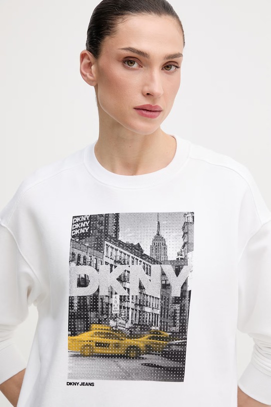 Dkny bluza bawełniana biały DJ6T1759