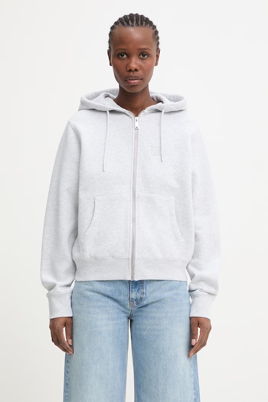 Anine Bing CASPER ZIP UP BING bluza rozpinana z kapturem bawełniana damska szary A.08.11999.GRM1