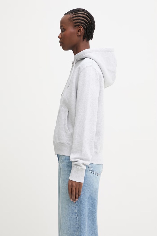 Anine Bing CASPER ZIP UP BING bluza rozpinana z kapturem bawełniana damska A.08.11999.GRM1 szary SS26