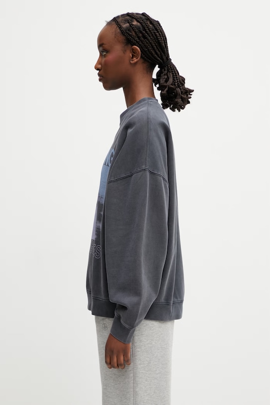 Anine Bing MILES SWEATSHIRT PALMS - WASHED GREY суичър от памук дамски A.08.12381.WHG1 сив SS26