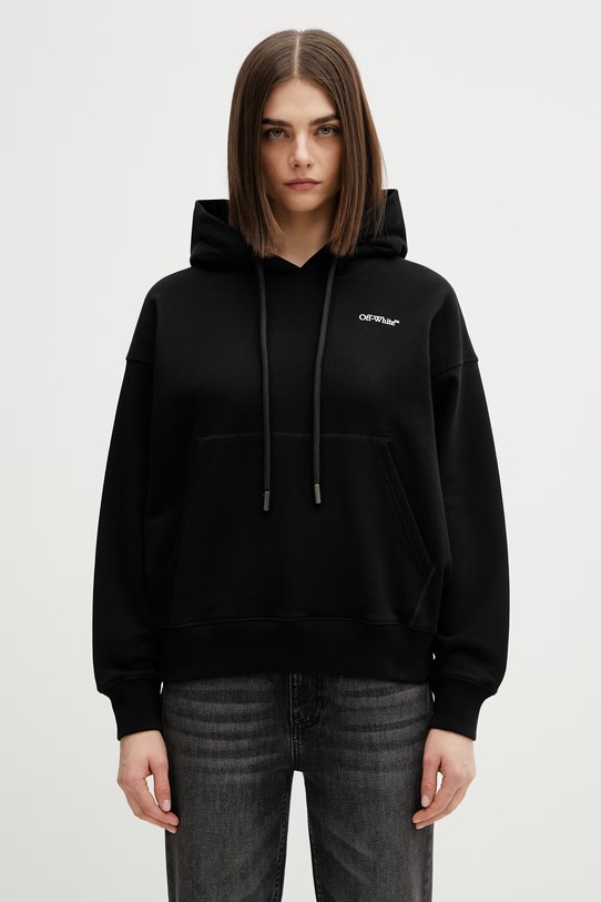 Odzież Off-White Half Arrow bluza z kapturem bawełniana damska 2BB06DS26FLE001 czarny