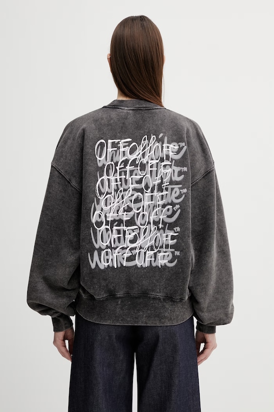 Off-White bluza bawełniana Off Marker nadruk czarny 2BA075S26FLE002