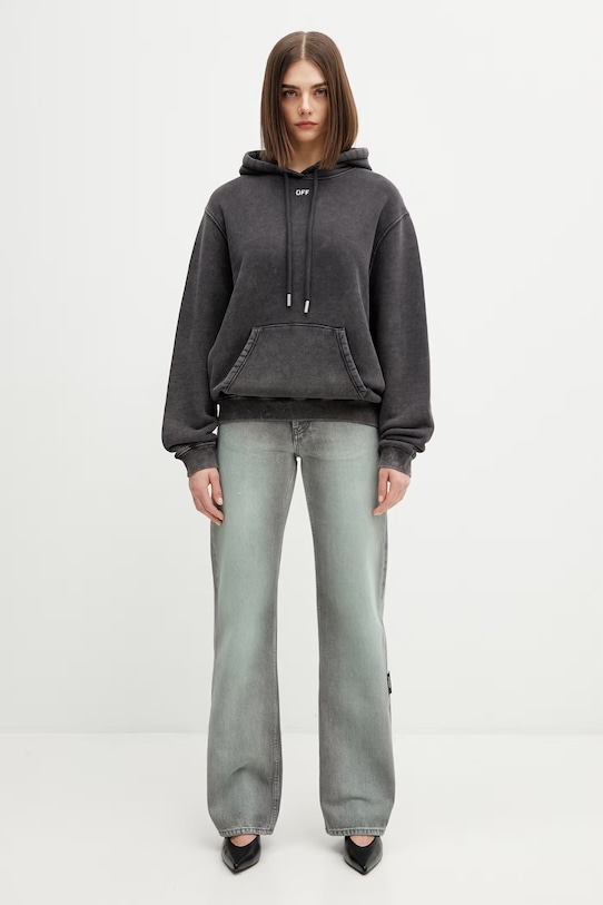 Off-White Arrow Confetti bluza bawełniana damska 2BB064S26FLE001 czarny