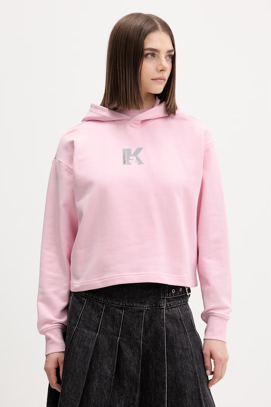 Karl Lagerfeld Jeans bluza z kapturem damska bawełniana różowy B2W20037