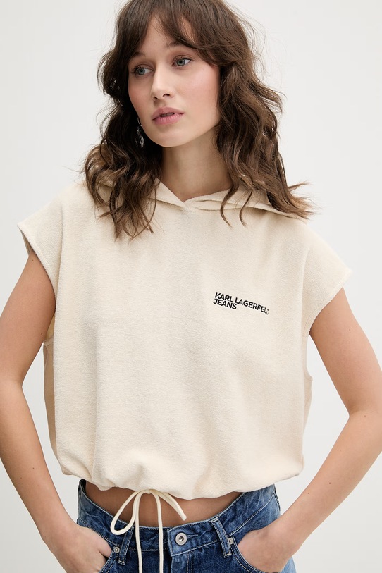 Karl Lagerfeld Jeans bluza oversize damska beżowy B2W20034
