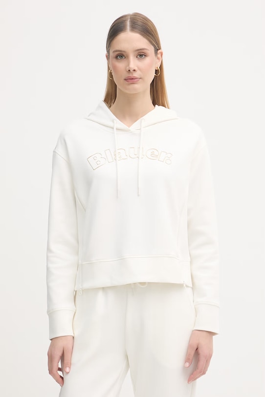 Blauer bluza z kapturem damska z bawełną FAYETTE beżowy BLDF08057