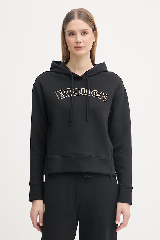 Blauer bluza z kapturem damska z bawełny FAYETTE czarny BLDF08057