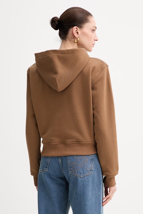 Odzież La Mania Bluza z kapturem damska z bawełną LIO LIO brązowy