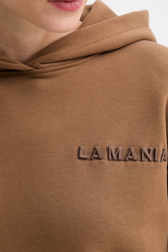 La Mania Bluza z kapturem damska z bawełną LIO LIO brązowy