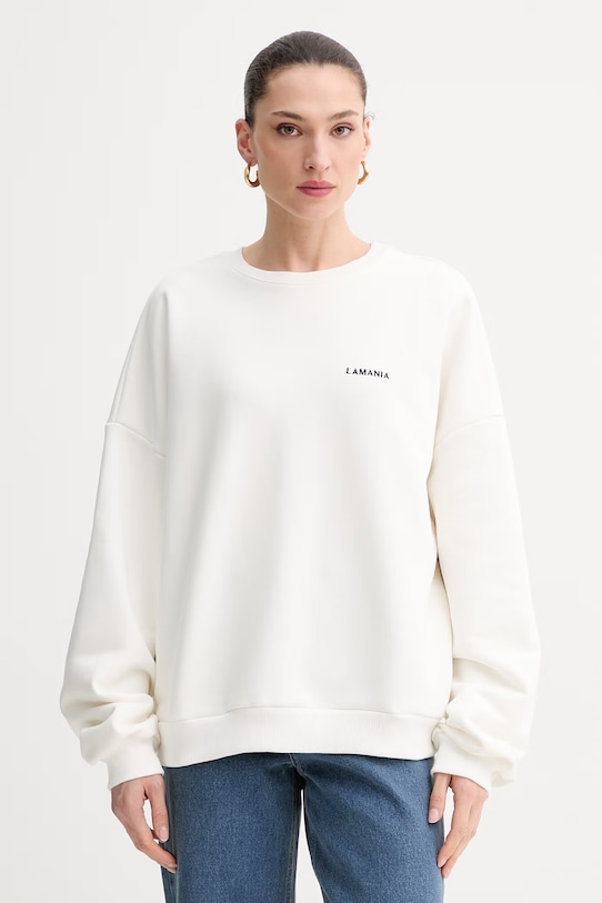 La Mania bluza oversize damska bawełniana BRUX 3 beżowy BRUX.3