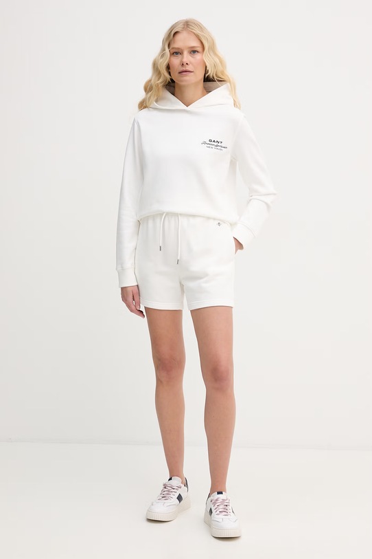 Gant bluza z kapturem damska bawełniana 4201486 beżowy SS26