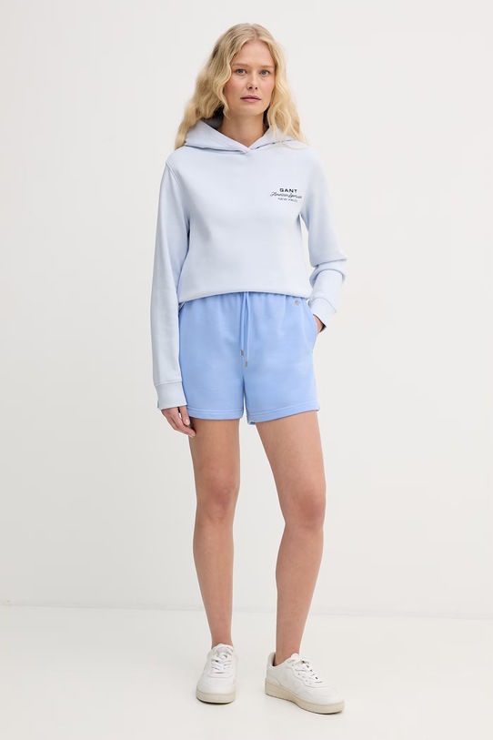 Gant bluza z kapturem damska bawełniana 4201486 niebieski SS26