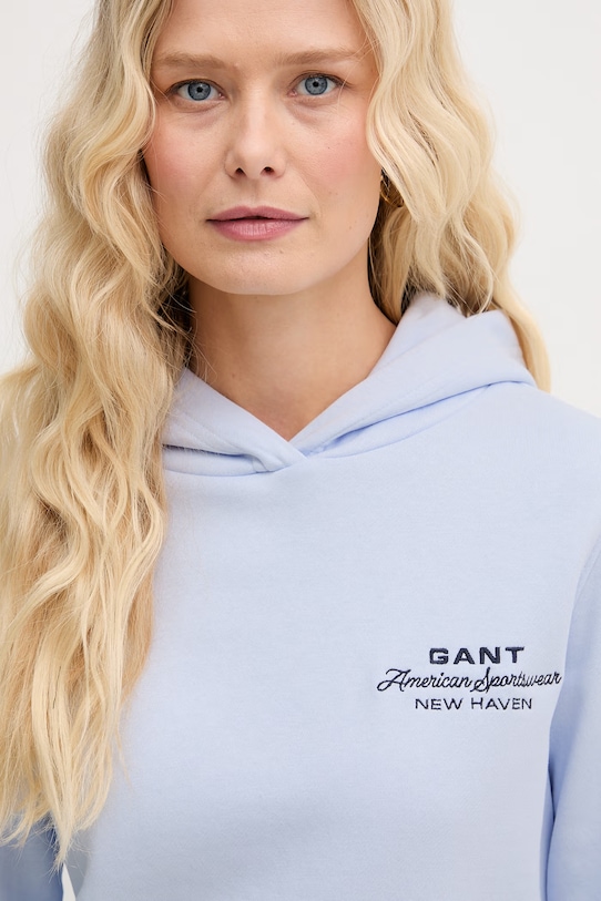 Gant hanorac cu glugă pentru femei, din bumbac albastru 4201486