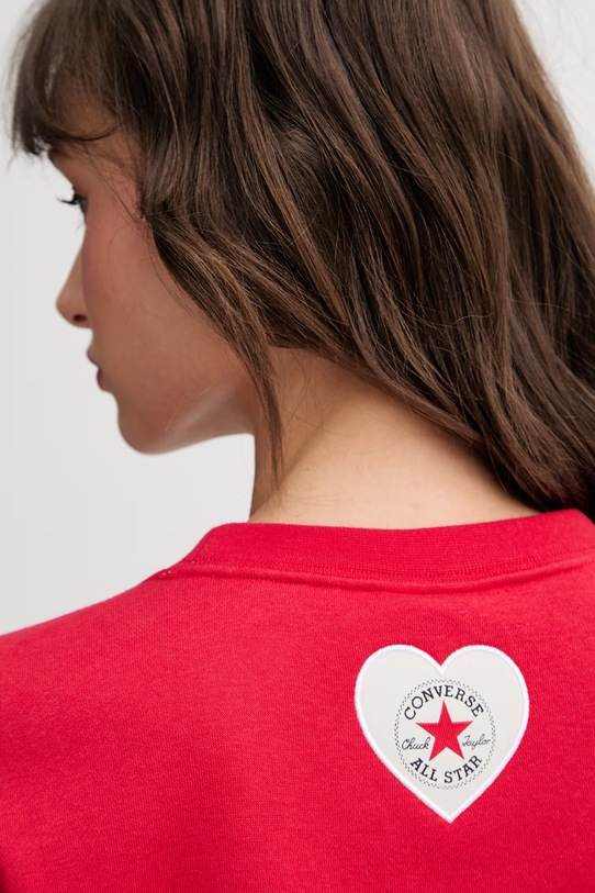 Converse bluza damska z bawełną x CHUCKS IN LOVE CVW6H130 czerwony