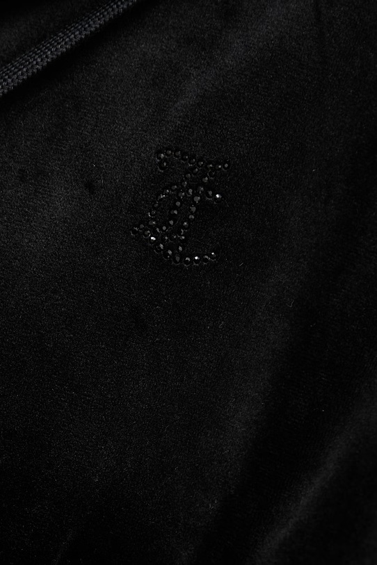 Juicy Couture μπλούζα με κουκούλα γυναικεία βελούδινη ICCLE HOODIE JCWAS126304 μαύρο