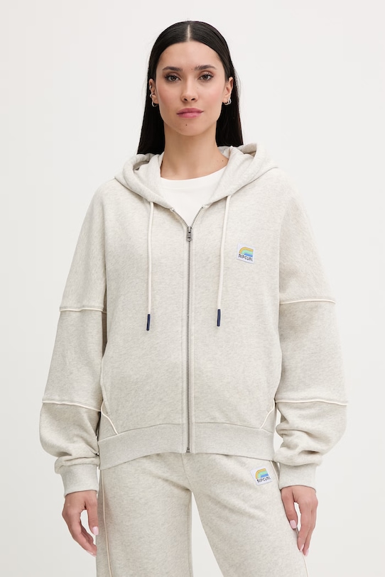 Rip Curl μπλούζα με κουμπιά γυναικεία βαμβακεία SURF SIDE γκρί 0BGWFL