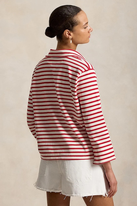 Polo Ralph Lauren bluza damska bawełniana 211A12733 czerwony SS26