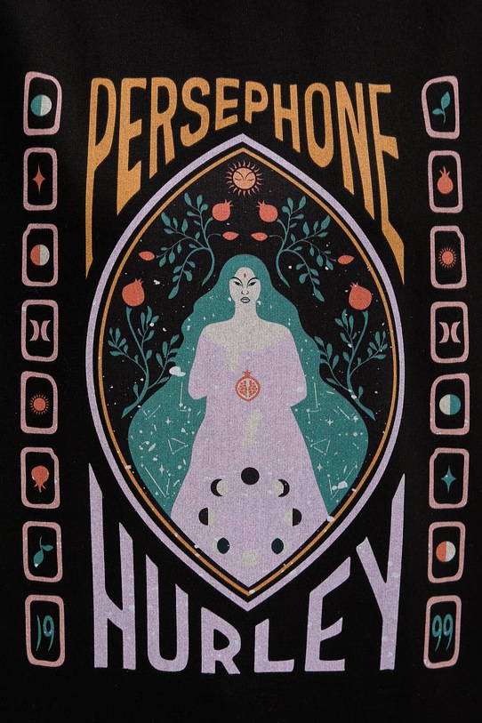 Hurley bluza damska bawełniana CREW PERSEPHONE CREEK WFTEU00025 czarny