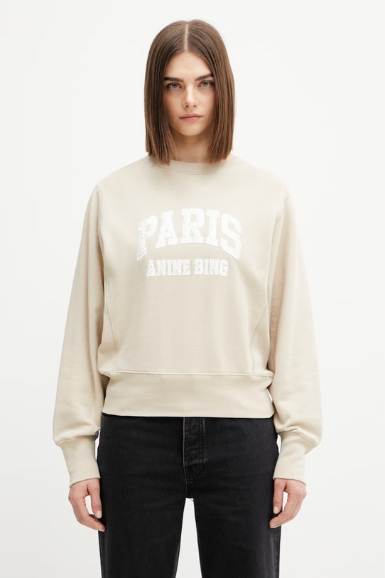 Anine Bing Harry bluza bawełniana damska beżowy A.08.11784