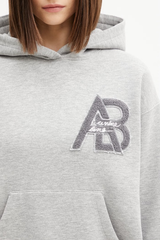 Anine Bing Jaci bluza z kapturem bawełniana damska szary A.08.11883