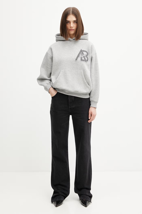 Anine Bing Jaci bluza z kapturem bawełniana damska A.08.11883 szary