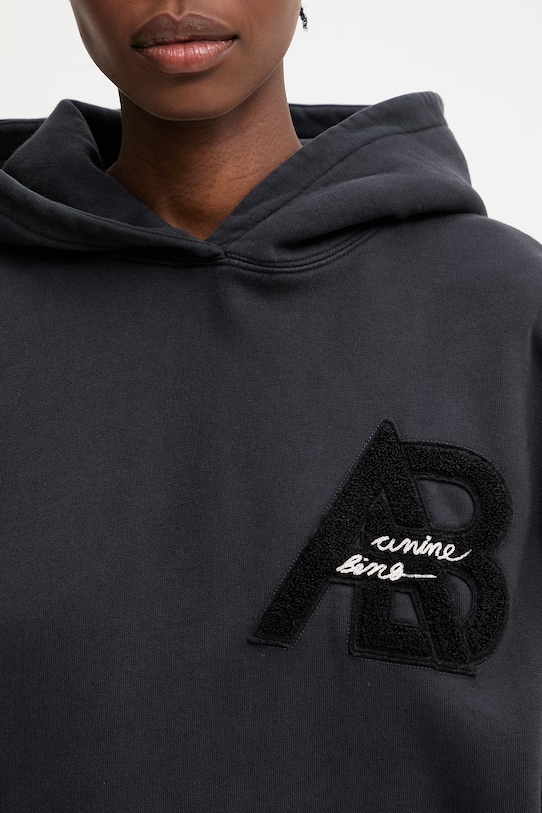 Anine Bing Jaci bluza z kapturem bawełniana damska czarny A.08.11882