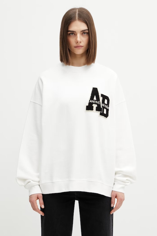 Anine Bing Miles bluza oversize bawełniana damska biały A.08.10074
