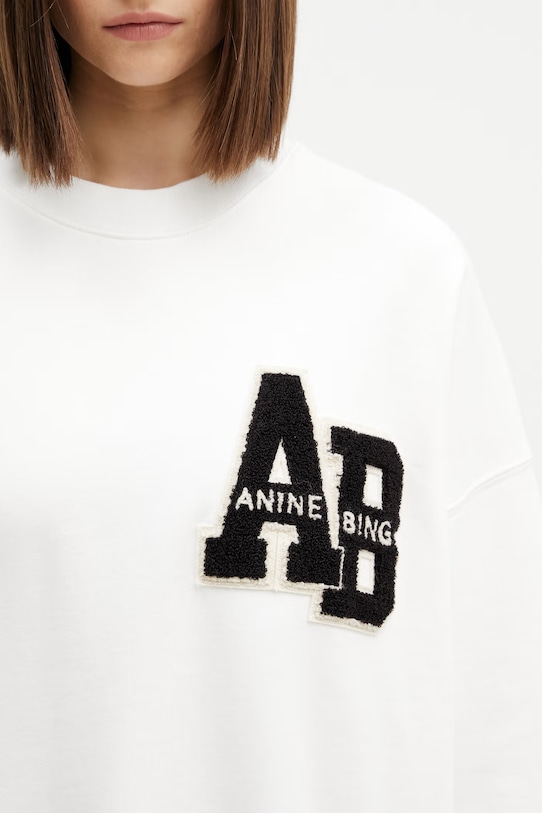 Anine Bing Miles bluza oversize bawełniana damska biały A.08.10074
