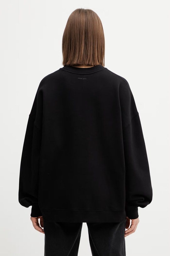 Odzież Anine Bing Miles bluza oversize bawełniana damska A.08.10074 czarny