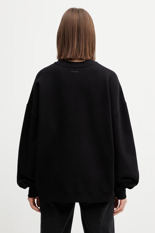 Odzież Anine Bing Miles bluza oversize bawełniana damska A.08.10074 czarny