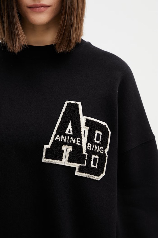 Anine Bing Miles bluza oversize bawełniana damska czarny A.08.10074