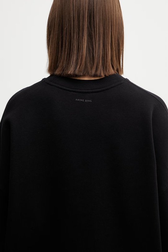 Anine Bing Miles bluza oversize bawełniana damska A.08.10074 czarny