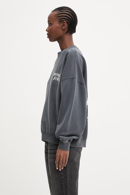 Anine Bing Miles bluza oversize bawełniana damska A.08.12055 szary SS26