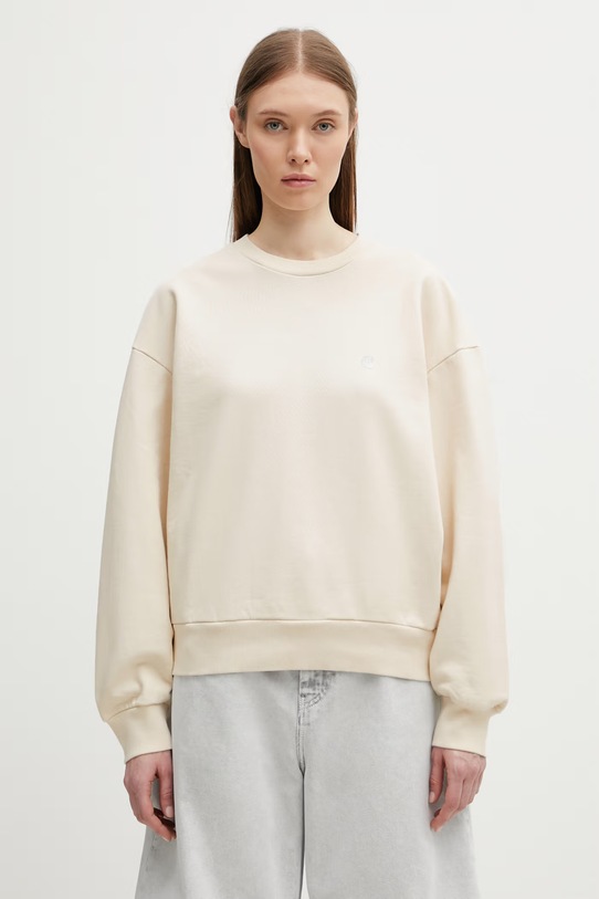 Carhartt WIP W' Casey Sweatshirt bluza oversize bawełniana damska beżowy I032643.3MWXX
