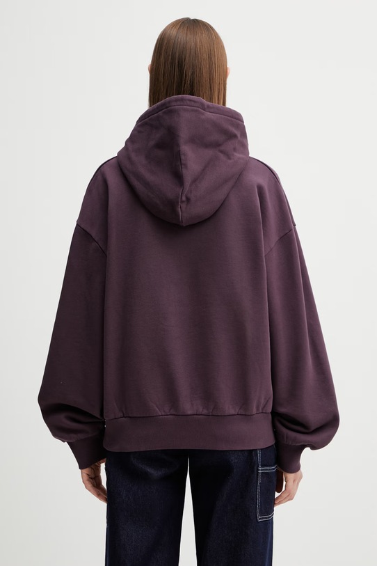 Odzież Carhartt WIP W' Hooded Casey Sweatshirt bluza bawełniana damska I032644.3MVXX fioletowy