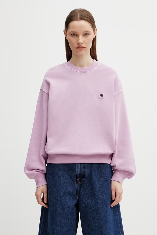 Carhartt WIP W' Nelson Sweatshirt bluza bawełniana damska fioletowy I029537.3IBGD
