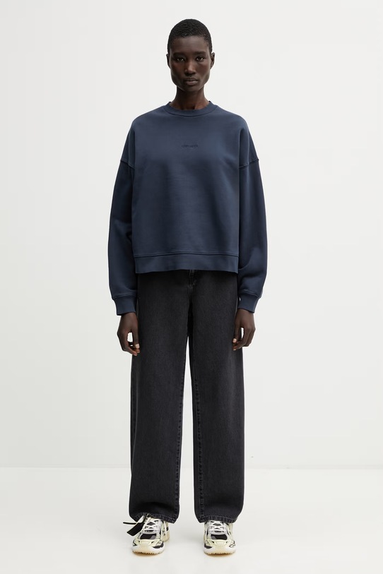 Carhartt WIP W' Benton Sweat mikina bavlněná dámská I034511.3IWGD námořnická modř