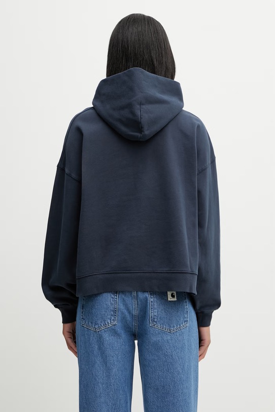 Odzież Carhartt WIP W' Hooded Benton Sweat bluza z kapturem damska bawełniana I034512.3IWGD granatowy