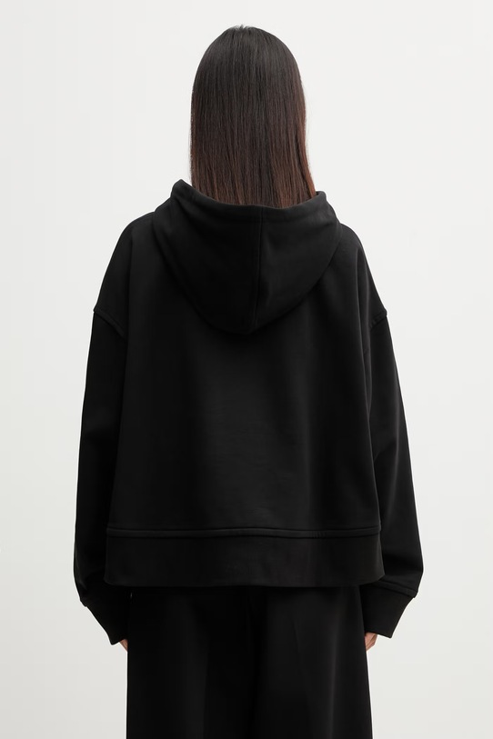 Odzież Sportmax Spdslogan bluza z kapturem bawełniana damska 2612921015600 czarny