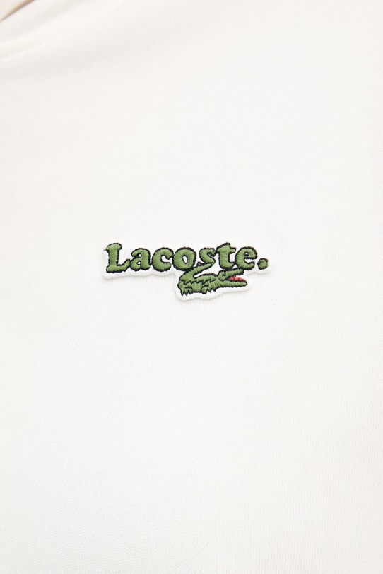 Lacoste bluza z kapturem damska z bawełną SF7607 beżowy