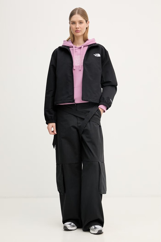 The North Face bluza z kapturem damska z bawełną Drew Peak Light NF0A8C1DMOJ1 fioletowy SS26