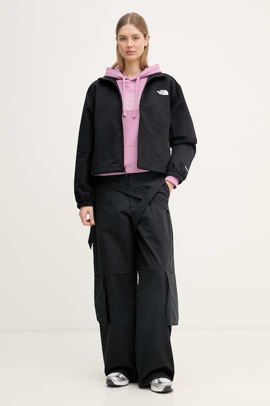 The North Face bluza z kapturem damska z bawełną Drew Peak Light NF0A8C1DMOJ1 fioletowy SS26