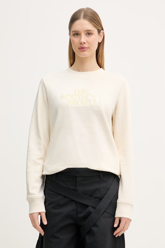 The North Face μπλούζα Γυναικεία με βαμβάκι Drew Peak Light μπεζ NF0A8C1EL7N1