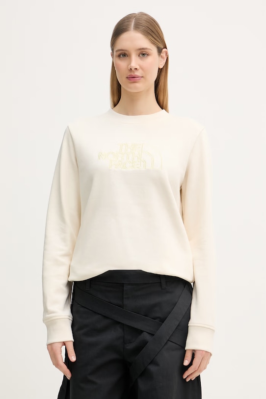 The North Face μπλούζα Γυναικεία με βαμβάκι Drew Peak Light μπεζ NF0A8C1EL7N1