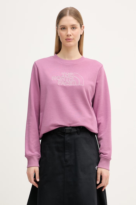 The North Face bluza damska z bawełną Drew Peak Light fioletowy NF0A8C1EMOJ1