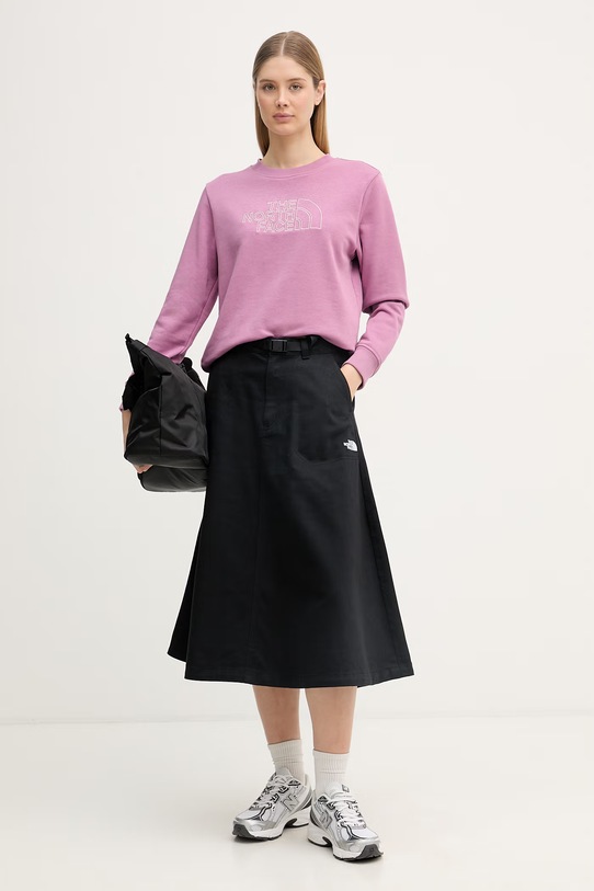 The North Face bluza damska z bawełną Drew Peak Light NF0A8C1EMOJ1 fioletowy SS26