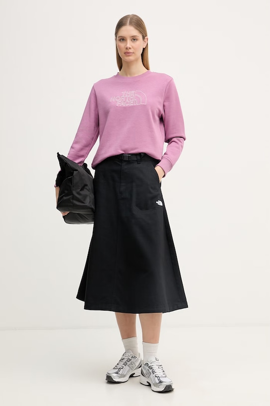 The North Face bluza damska z bawełną Drew Peak Light NF0A8C1EMOJ1 fioletowy SS26