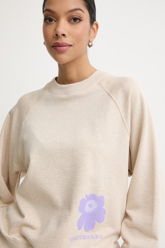 Marimekko bluza damska bawełniana beżowy 095469