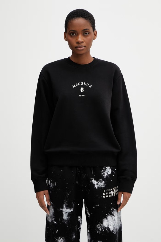 MM6 Maison Margiela bluza bawełniana damska czarny S62GU0145.M25014