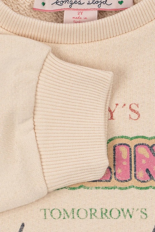 Konges Sløjd bluza bawełniana dziecięca LOUPY LOU SWEAT SHIRT OCS KS104350.G.PreSpring beżowy